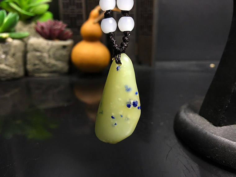 青田石蓝星挂坠o      灯光冻吊坠首饰挂饰收藏礼品金石篆刻