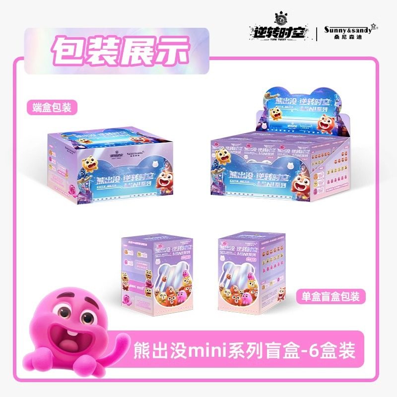 正版熊出没十周年逆转时空纪念款盲盒小小熊萌粒玩具套装桑尼森迪