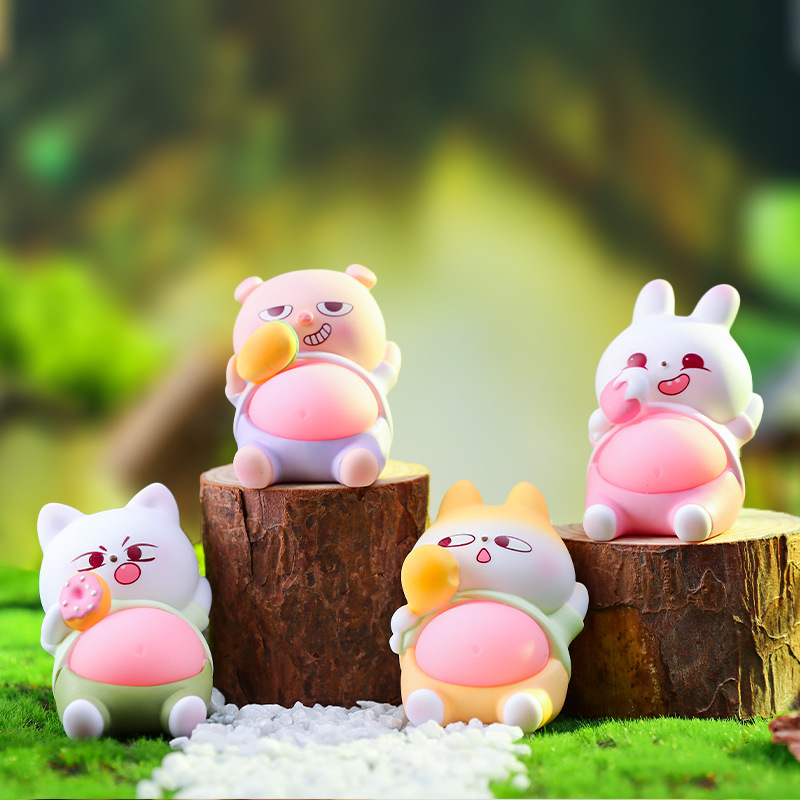 新款insQ弹萌宠吃货小样软捏休闲解压儿童玩具桌面装饰礼品摆件