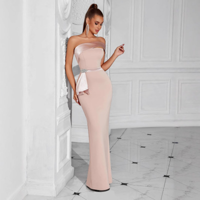 s, banquet slimming, strapless, socialite style party dress
