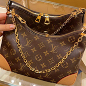 法国LV女包BOULOGNE黄牛角包手拎链条包腋下包单肩斜挎女包饺子包