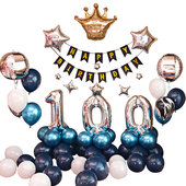 宝宝百天宴气球装 饰场景布置100天满月生日百岁日场地背景墙套餐