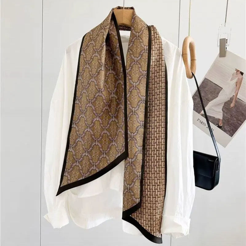 秋冬新款双层双面飘带时尚丝绒磨毛棉质百搭长款斜角领巾围巾披肩