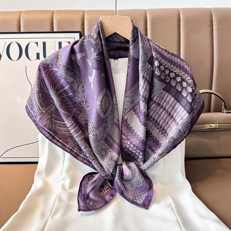 双面异色85CM方巾围巾披肩丝巾