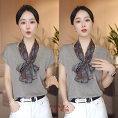 135玫瑰轻盈透气领巾装 飘带西丽纱纱巾丝巾30 饰围巾 长款 春夏季