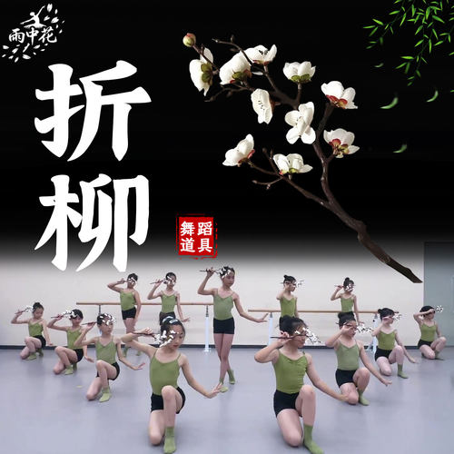 折柳花枝舞蹈仿真梅花枝道具儿童