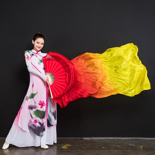 渐变加长双面儿童红昭愿舞蹈扇子