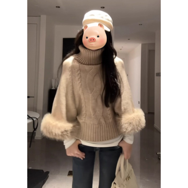 法式一字肩套头麻花毛边毛衣女秋冬慵懒风露肩针织衫早秋chic上衣