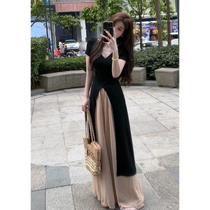 夏装搭配一整套时尚夏天减龄穿搭盐系轻熟长款开叉针织衫两件套装