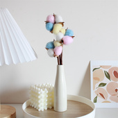 云南真花水晶草天然风干干花花束小瓷瓶棉花摆件北欧ins客厅装 饰