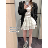 孕妇装 蛋糕裙春夏防走光蓬蓬裙托腹半身裙子 白色短裙2026春秋新款