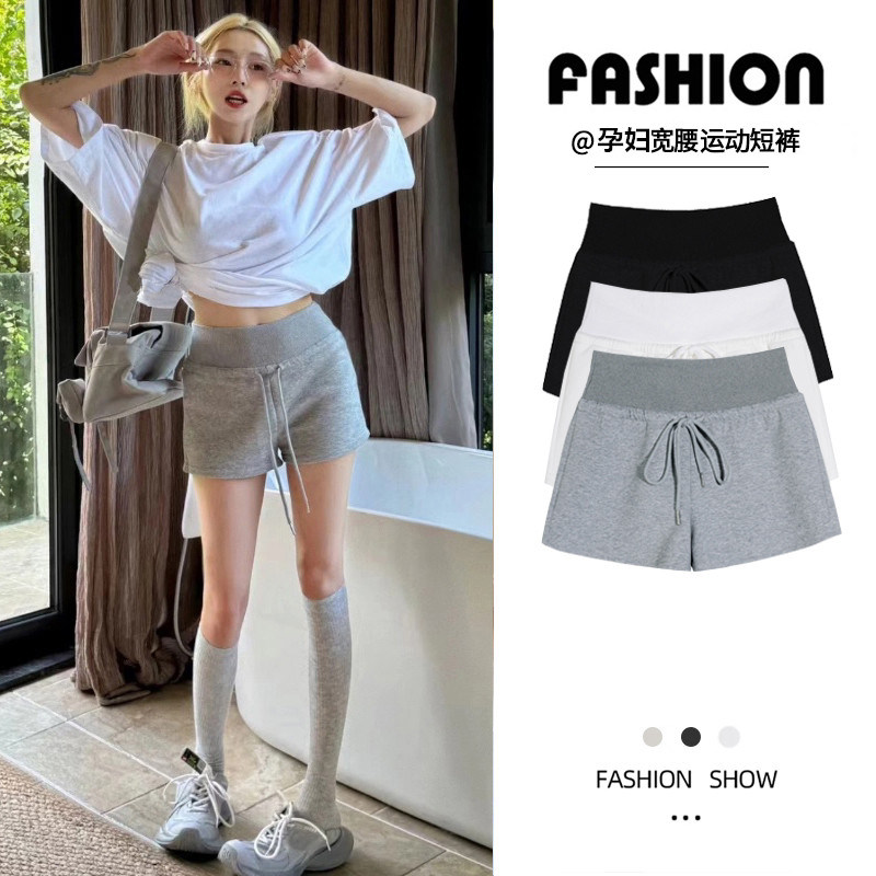 孕妇2025夏季新款外穿抽绳短裤休闲运动打底裤夏天薄款热裤3分裤