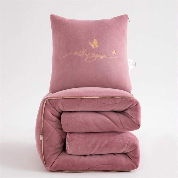 加大抱枕被两用加厚加绒二合一可折叠毛毯办公室卡车沙发客厅午睡