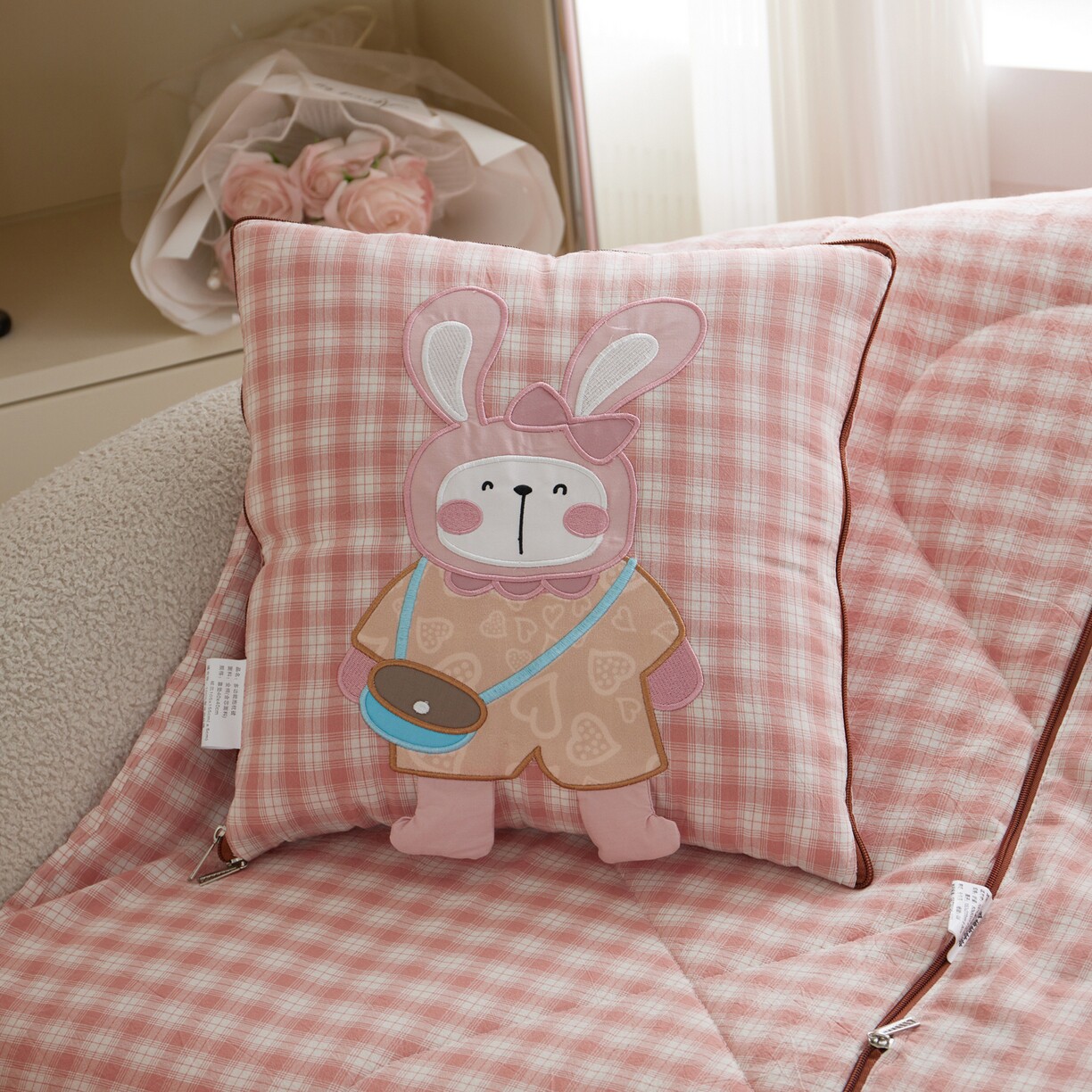 纯棉抱枕被子两用二合一汽车载枕头被办公室午睡毯子靠垫全棉夏被