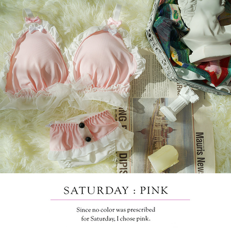 【清仓价】可爱兔耳少女内衣套装cos二次元牛奶丝无钢圈日系bra