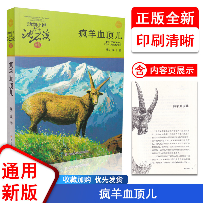 疯羊血顶儿 沈石溪动物小说儿童文学读物8-9-10-11-12-13-14-15岁中小