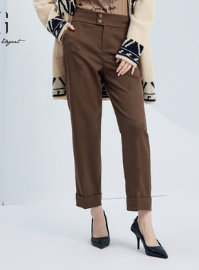 雪歌垂感直筒休闲裤女2024秋季新款百搭显瘦宽松裤子XJ302024A574