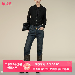 XG/雪歌2025年冬季新款休闲百搭修身长袖衬衫女上衣XK421008A590