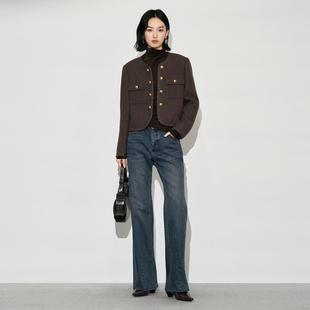 XG/雪歌2025年冬季新款时尚休闲羊毛呢短款外套上衣XK407004A172