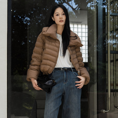 XG雪歌连帽短款轻薄羽绒服2026冬季新款拉链显瘦女装XL406025A372