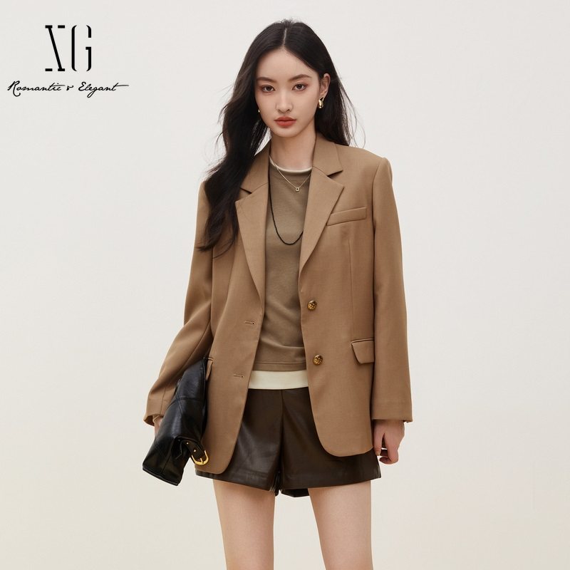 XG雪歌2024冬季新款西装外套女气质西服上衣休闲女士XJ407019A173
