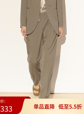 XG/雪歌26春款阔腿裤女宽松直筒长裤通勤百搭休闲裤XL102004A285