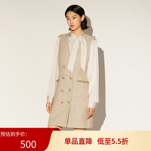 双排扣背心裙XL104007B130 马甲连衣裙气质修身 雪歌26年春新款