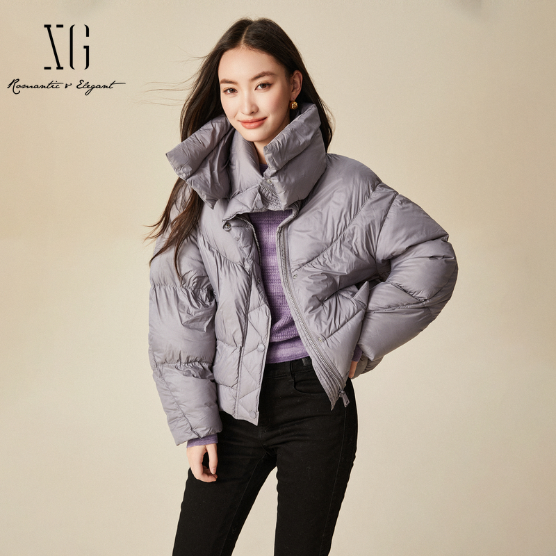 xg雪歌通勤简约短款羽绒服
