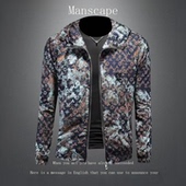 轻奢潮牌2026网红提花高端连帽外套男士 痞帅夹克 修身 春秋新款 韩版