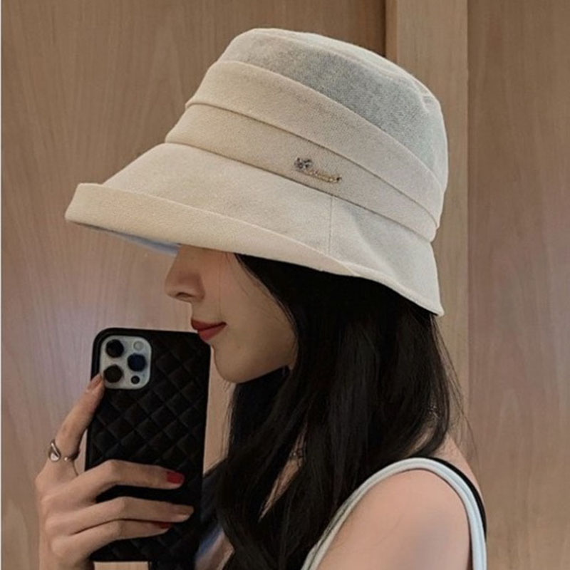 夏季赫本风百搭防晒渔夫帽盆帽女