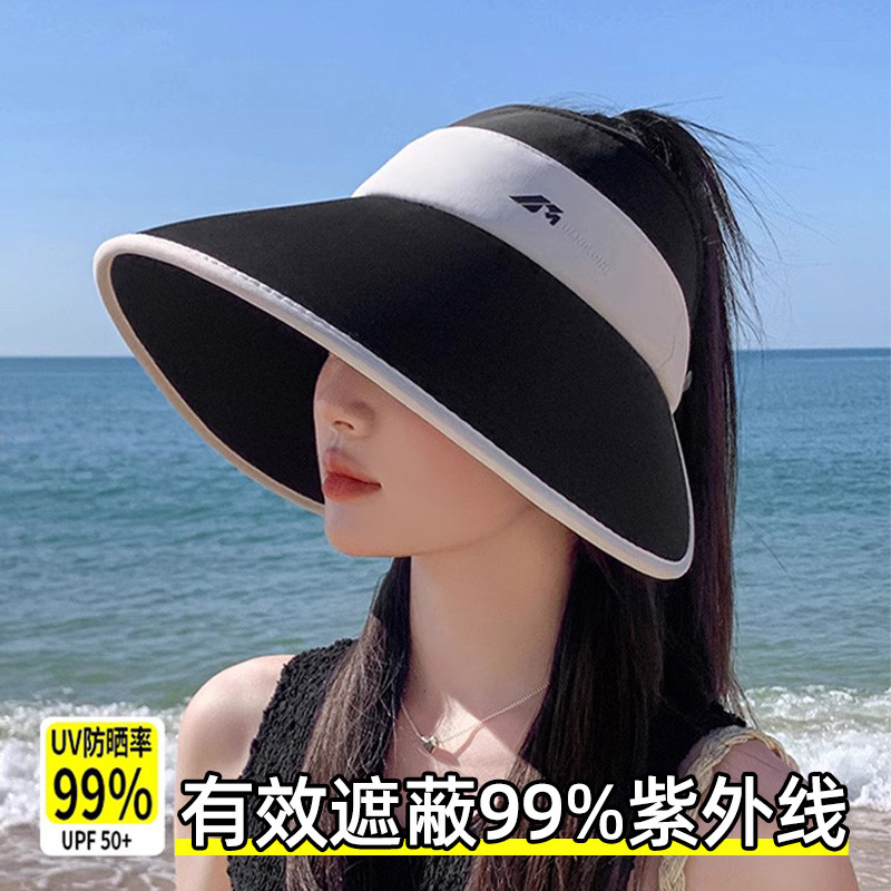 夏季大檐空顶防紫外线太阳帽女