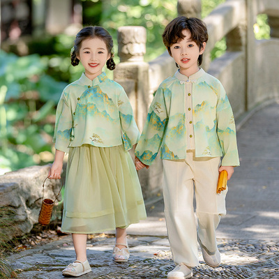 儿童演出服兄妹装汉服超仙