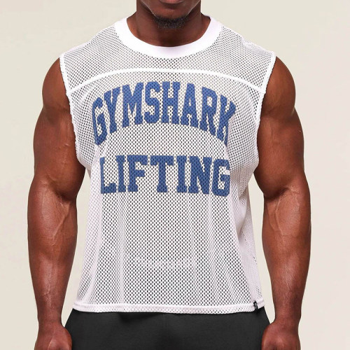鲨鱼Gymshark Mesh Oversized Tank网眼透气镂空健身运动无袖背心