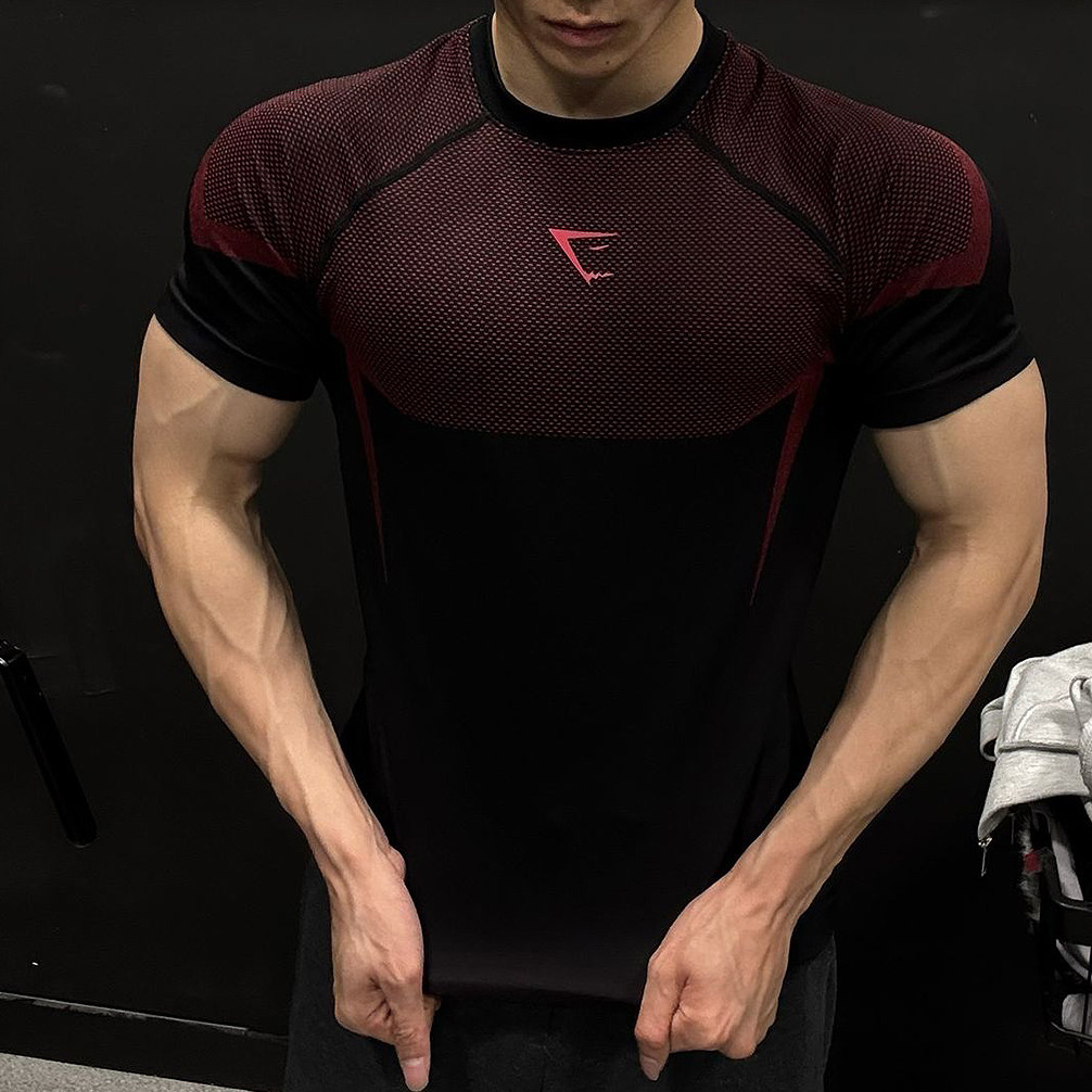 Gymshark Onyx鲨鱼健身运动短袖t恤男装2025新款透气速干训练上衣图片