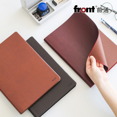 front前通商务会议简约笔记PU本软皮面学生笔记日记本子154页加厚