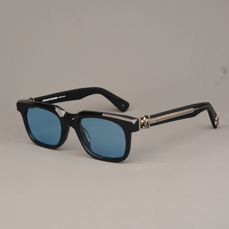 天王郭富城同款墨镜 进口板材粗犷厚实透明蓝浅茶色偏光太阳眼镜