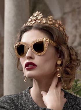 限量版蕾丝镂空钢钛明星墨镜