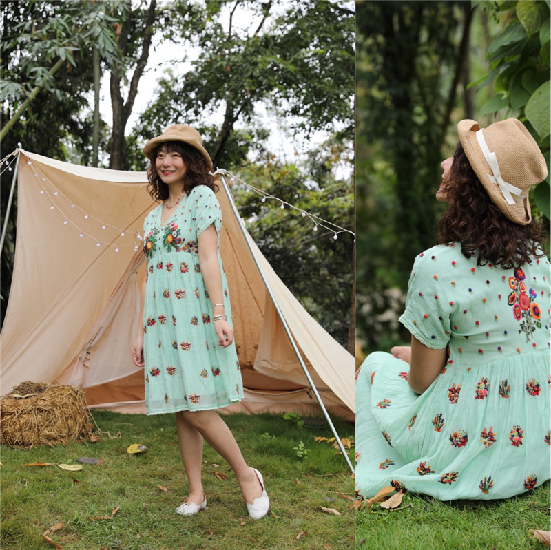 阿什莉【vrisa】惊艳刺绣系列品牌零售3500,印度手工满绣连衣裙