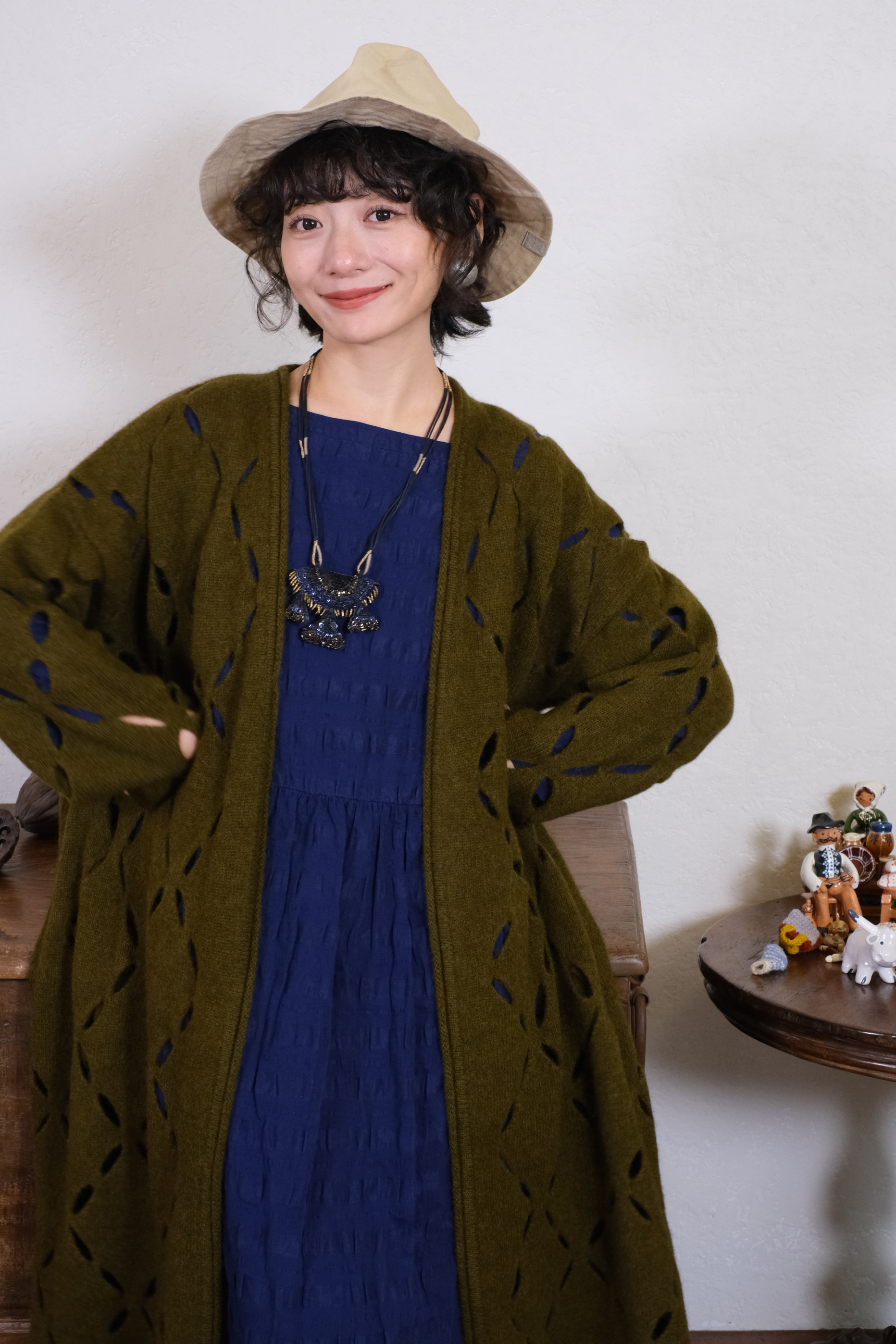 小花家【棱花毛织外套】牦牛绒羊毛镂空独特外套毛衣开衫