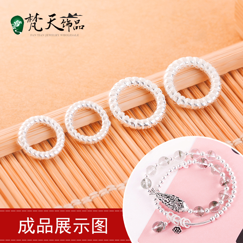 圆形镂空手工项链挂件银饰品