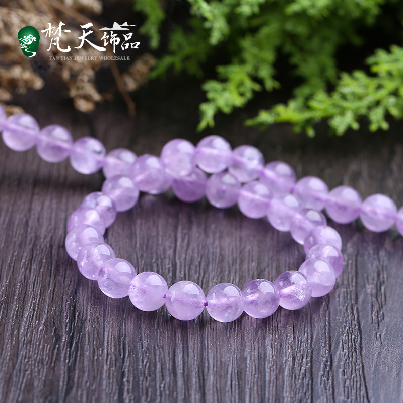 diy天然薰衣草项链翡翠水晶散珠