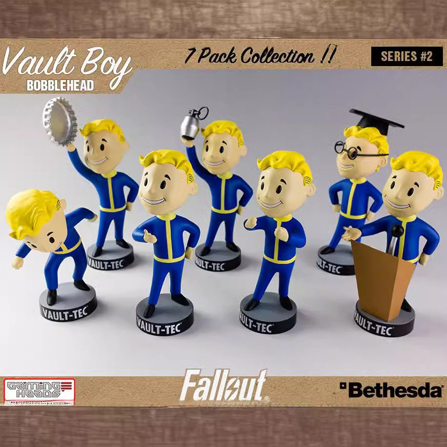 辐射4 辐射小子 Fallout Q版1代7款摇头人偶 Vault Boy 盒装公仔