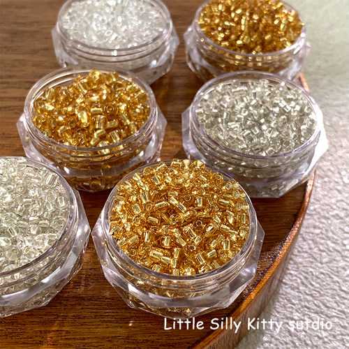 玻璃基础灌银米珠diy串珠材料