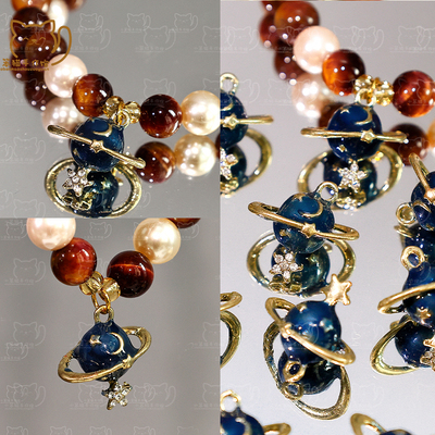 立体复古星球合金吊坠DIY配件