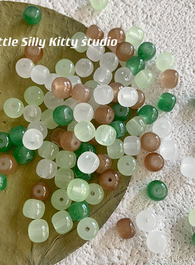 玻璃润色仿玉石diy串珠材料