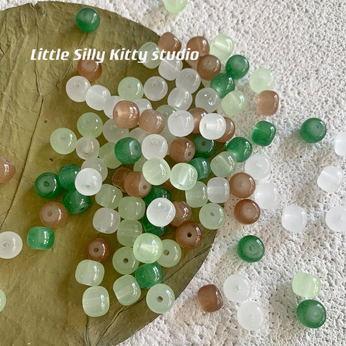 玻璃润色仿玉石diy串珠材料