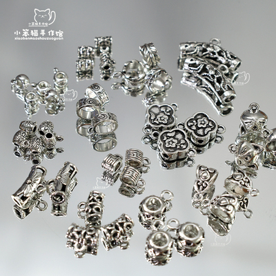 复古藏银合金三通连接散珠diy串珠手工隔珠饰品手链项链材料配件