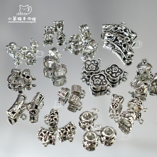 复古藏银合金三通连接散珠diy串珠手工隔珠饰品手链项链材料配件