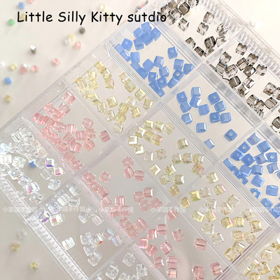 玻璃4mm方糖晶晶diy串珠材料