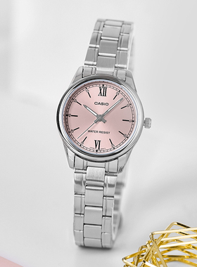 Casio卡西欧手表女休闲石英指针钢带女表LTP-V005海外直邮